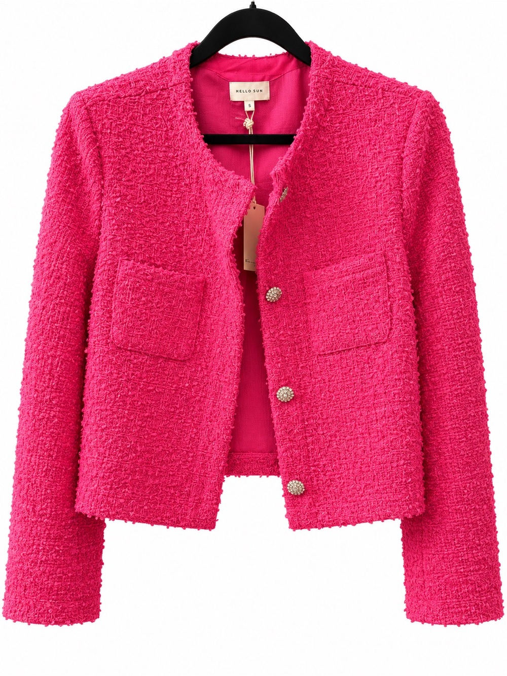MELLODAY Nordstrom Hot Pink Tweed Blazer Jacket XL – New With Tags